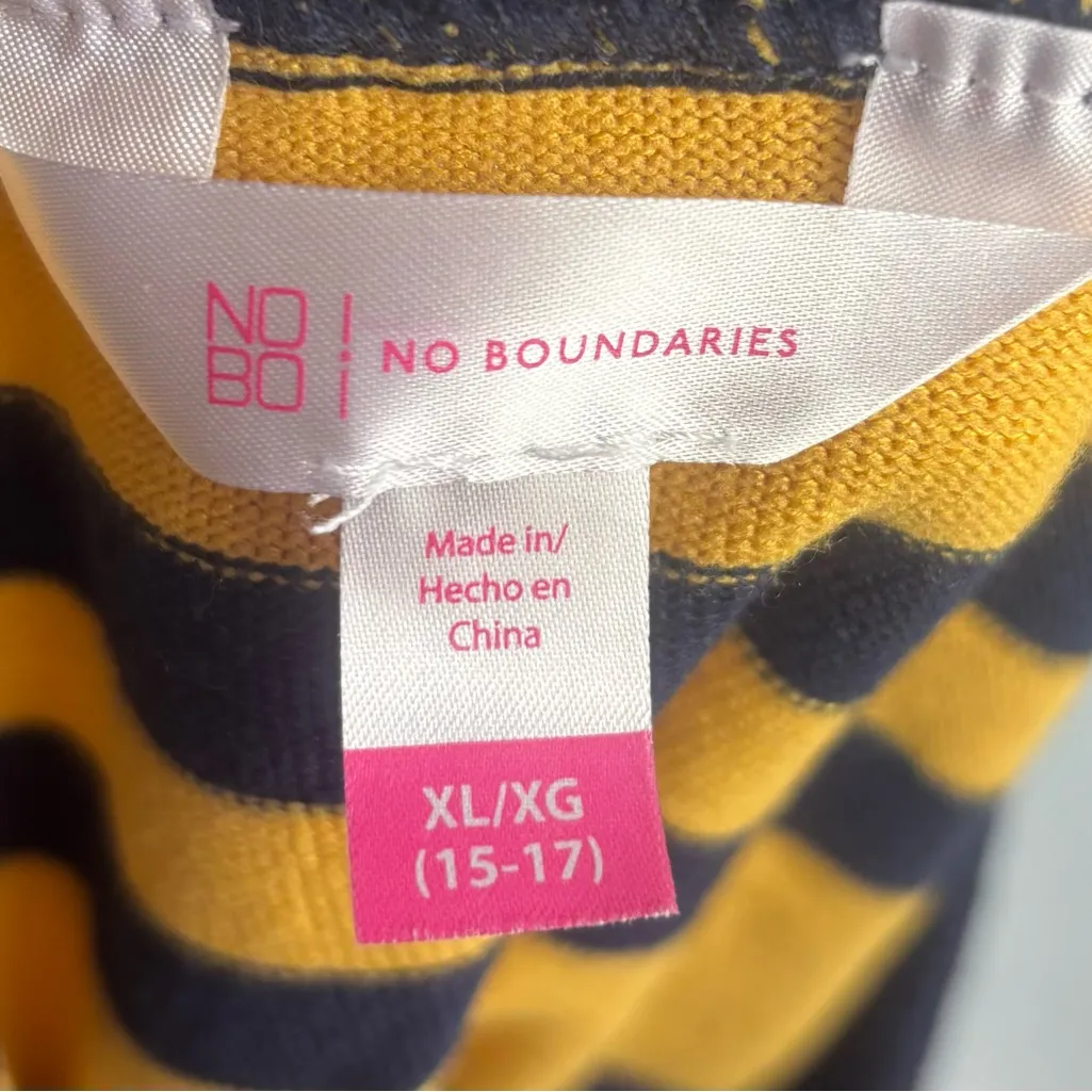 No Boundaries XL Yellow and Black Striped Mini Sweater Dress - Image 6
