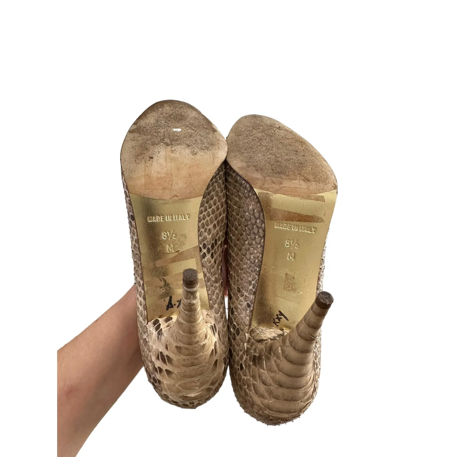 Michael Kors Collection cairo genuine python skin‎ pumps size 8.5 Brown - Image 7