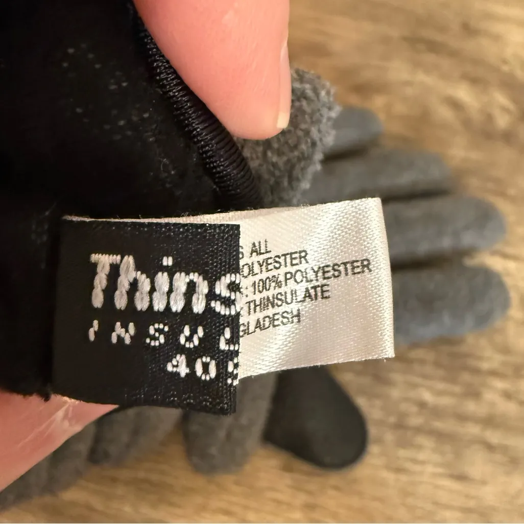 Thinsulate Gray Fleece Gloves One Size - Image 5