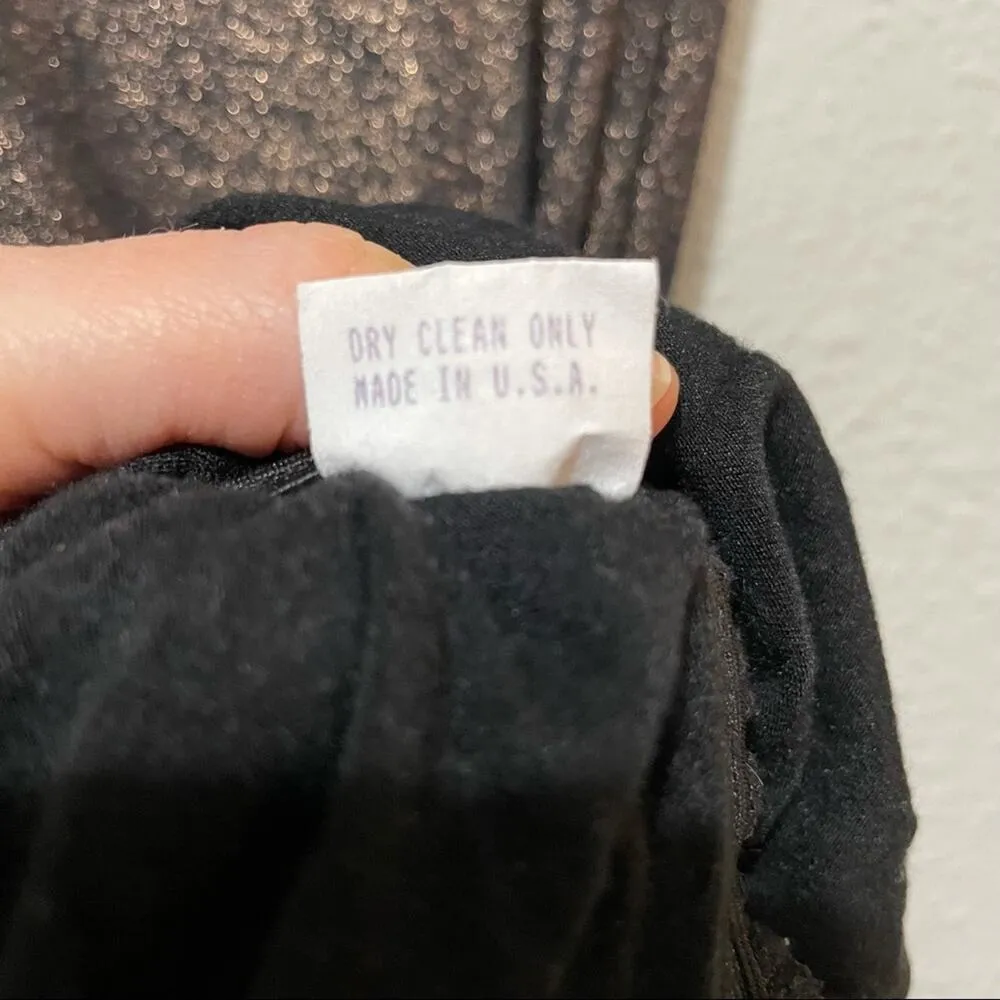 Tracy Reese Y2K Black Gold Ruched Bodycon Tank Mini Dress Womens Small Baddie - Image 4