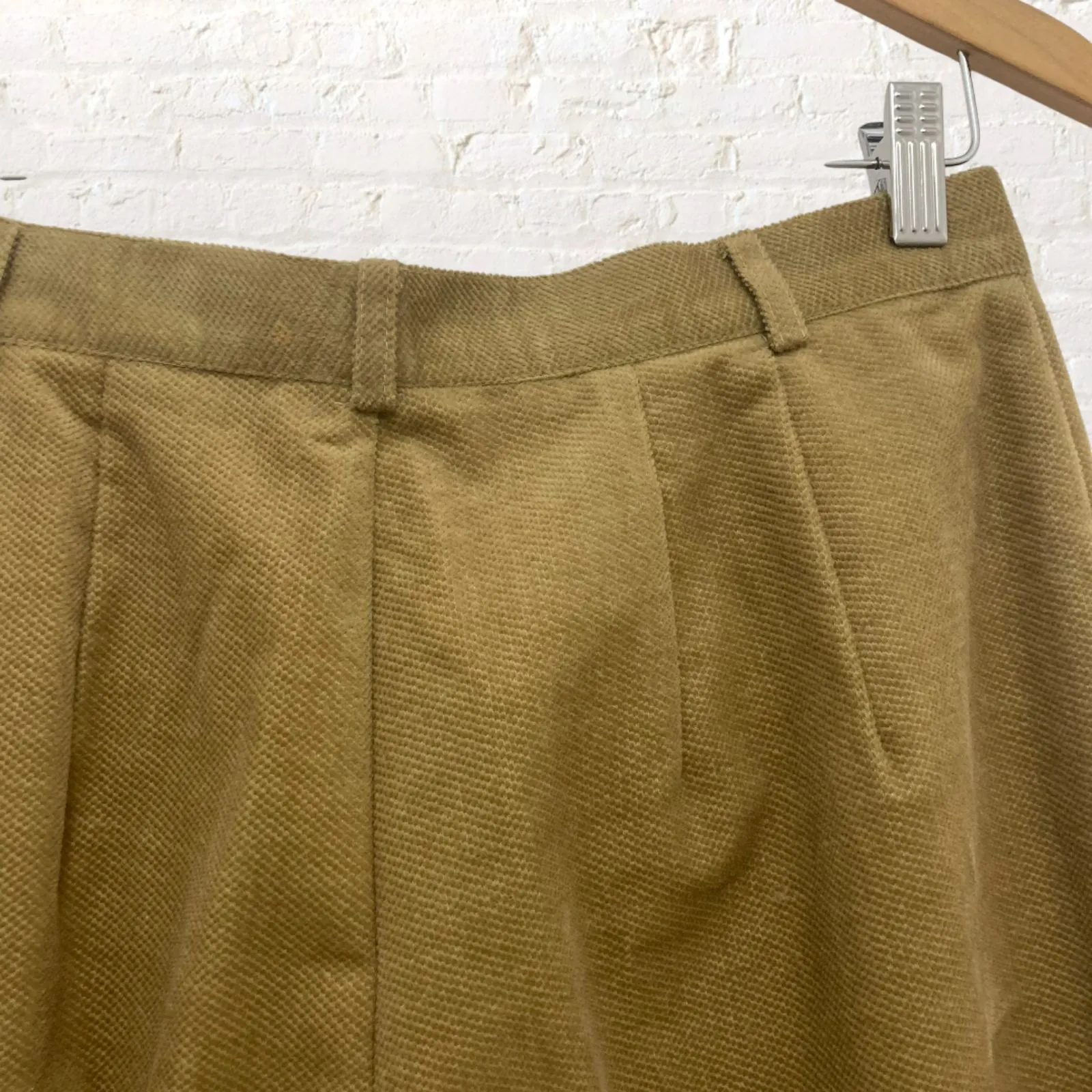 J.McLaughlin High Rise Chino Pants Olive Gold 14 Vintage Preppy Tailored USA - Image 9