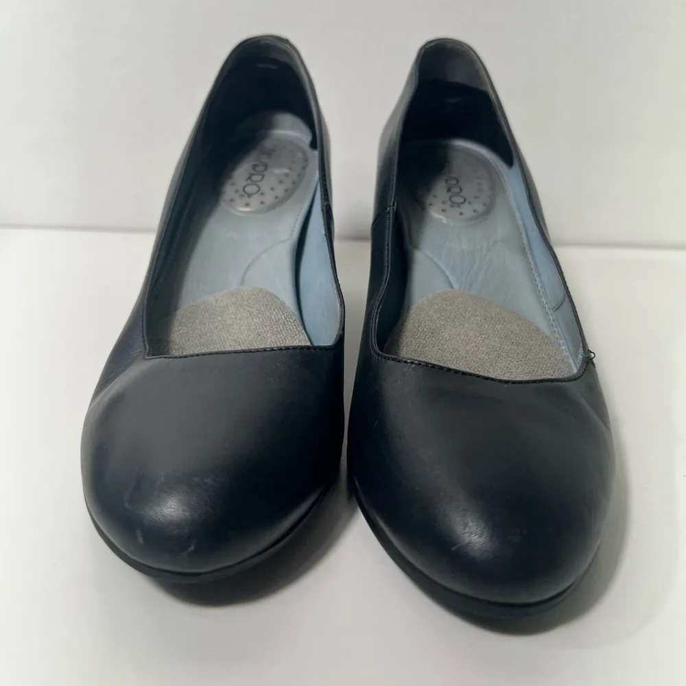 Skypro Anesia Machado II Flight Attendant Cabin Crew Slip On Leather Pumps Heels Black Size 6.5 - Image 4