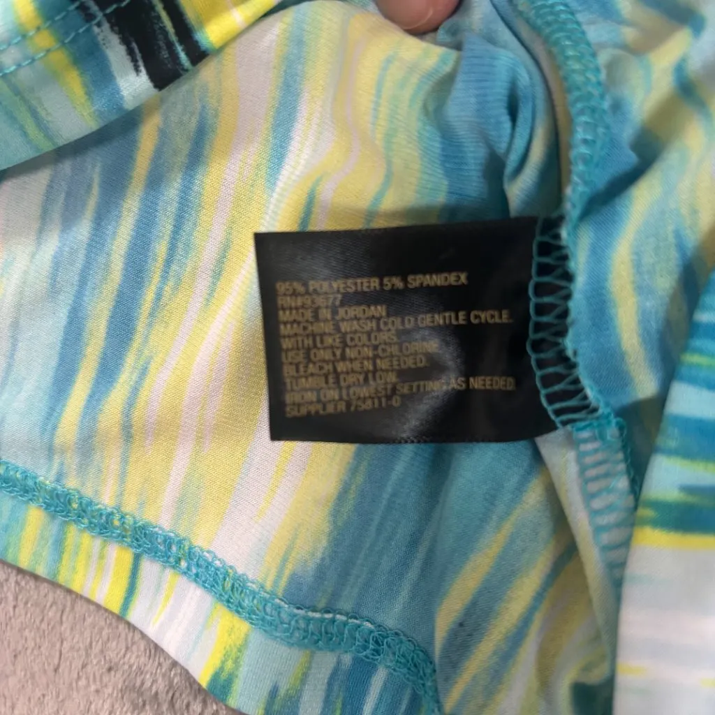 Worthington Petite XL Cap Sleeve Black/Aqua/Yellow Cowl Neck Office Teacher - Image 8