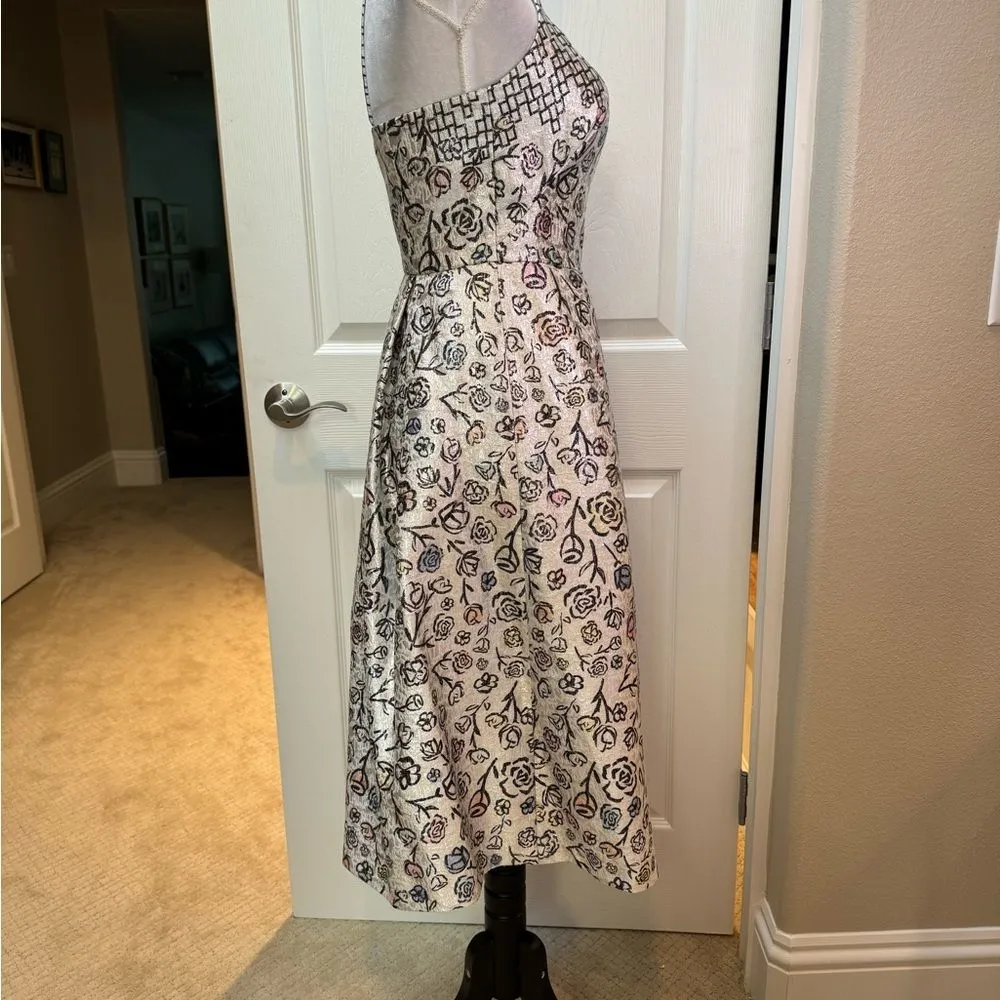 Floral Print Halter Midi Dress Party‎ Cocktail Special Occasion - Image 2