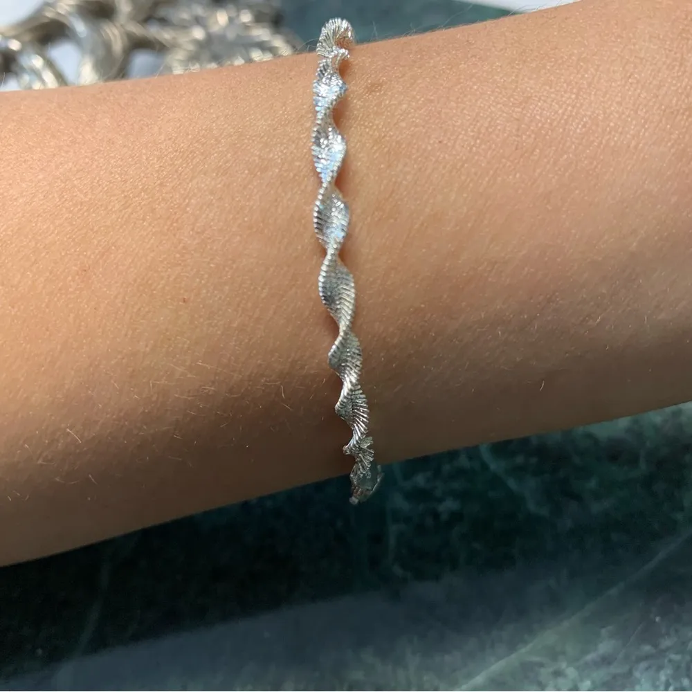 sterling silver spiral twist bracelet 925 7” Italy FAS - Image 4