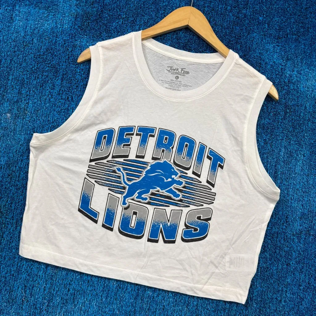 Detroit Lions Rivalry Cropped NFL Football Team Tank Top L - Image 3