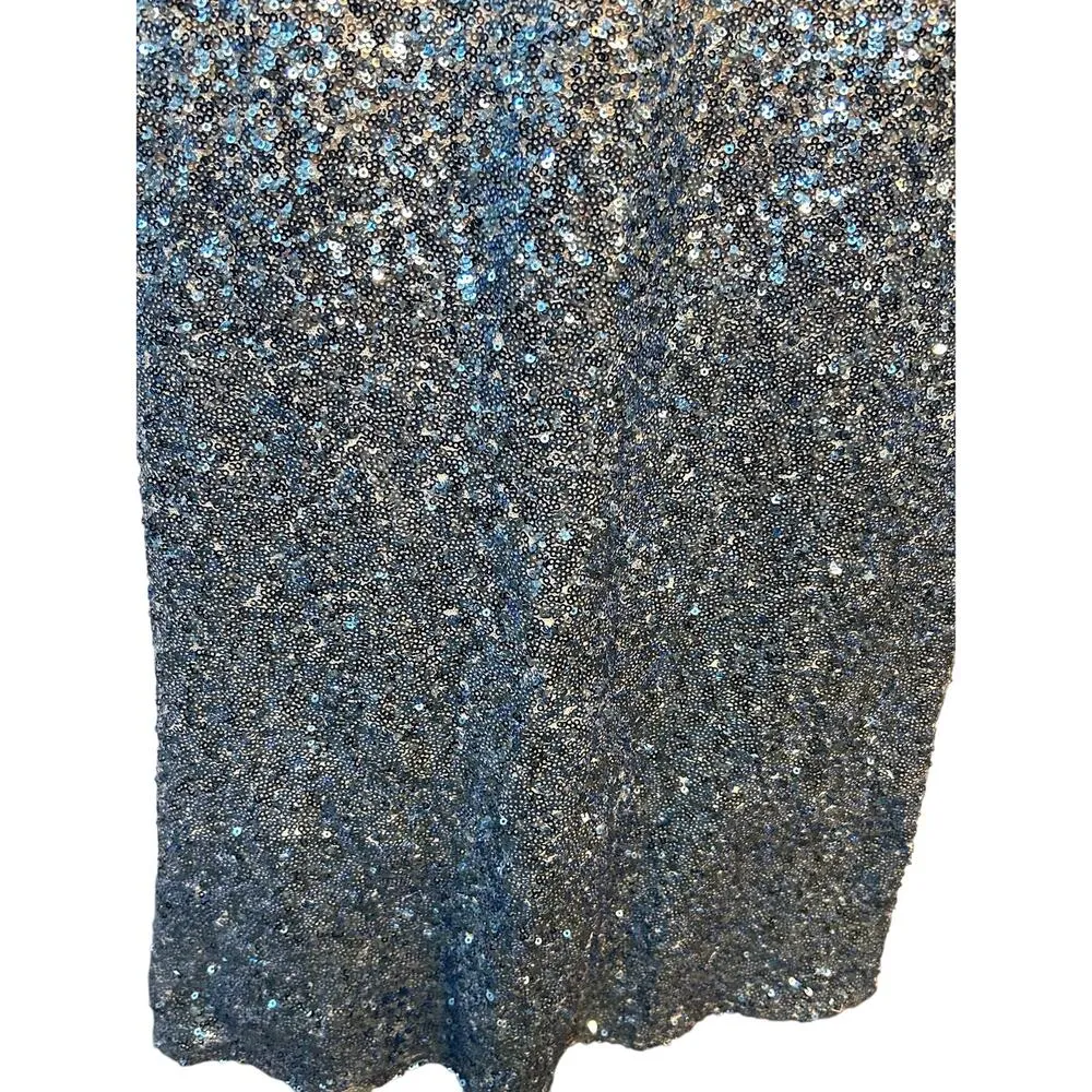Ever Pretty silver to blue sparkly maxi prom dress - Image 7