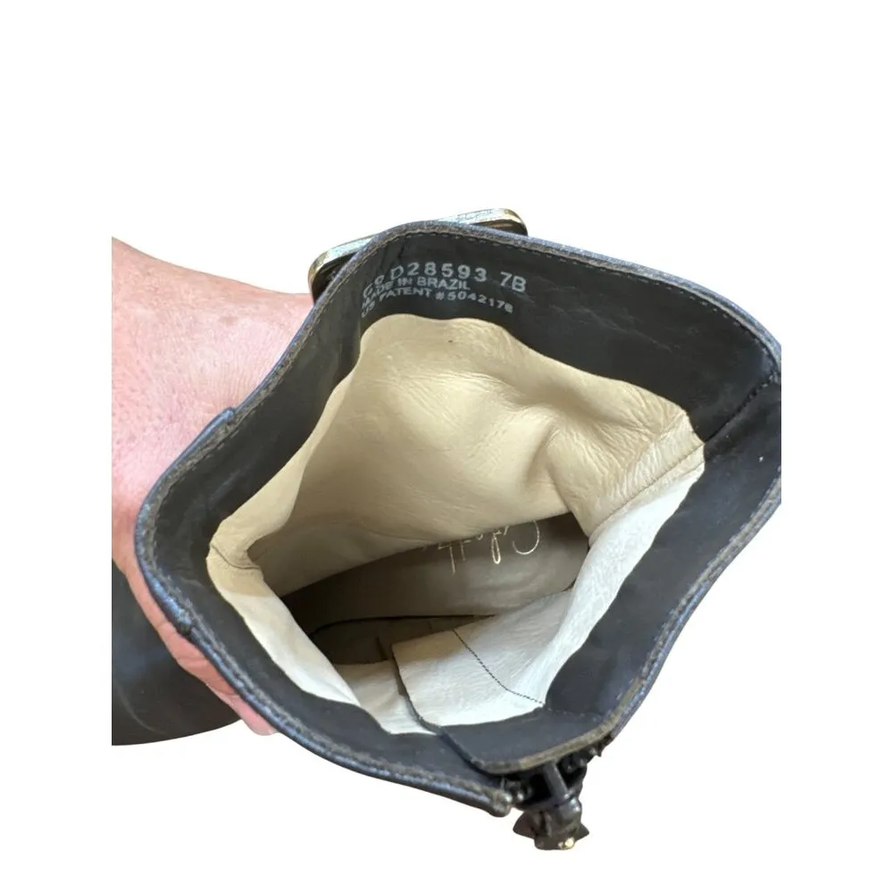 Cole Haan Womens Gray Leather Heeled Ankle Boots Size 7B SKU 6868 - Image 9