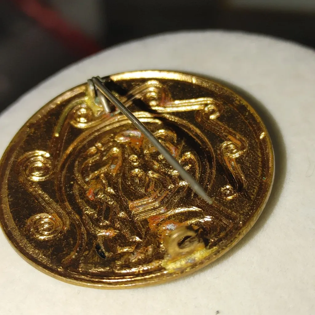 Brooch Book of Kells Tara Ware Celtic Irish Enamel Pin Handcrafted Art Nouveau Blue Size 2 - Image 8