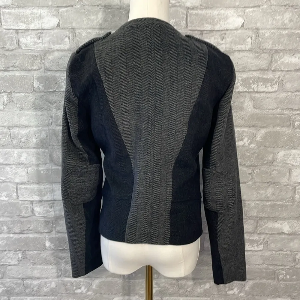 LAmade herringbone asymmetrical moto jacket Gray - Image 6