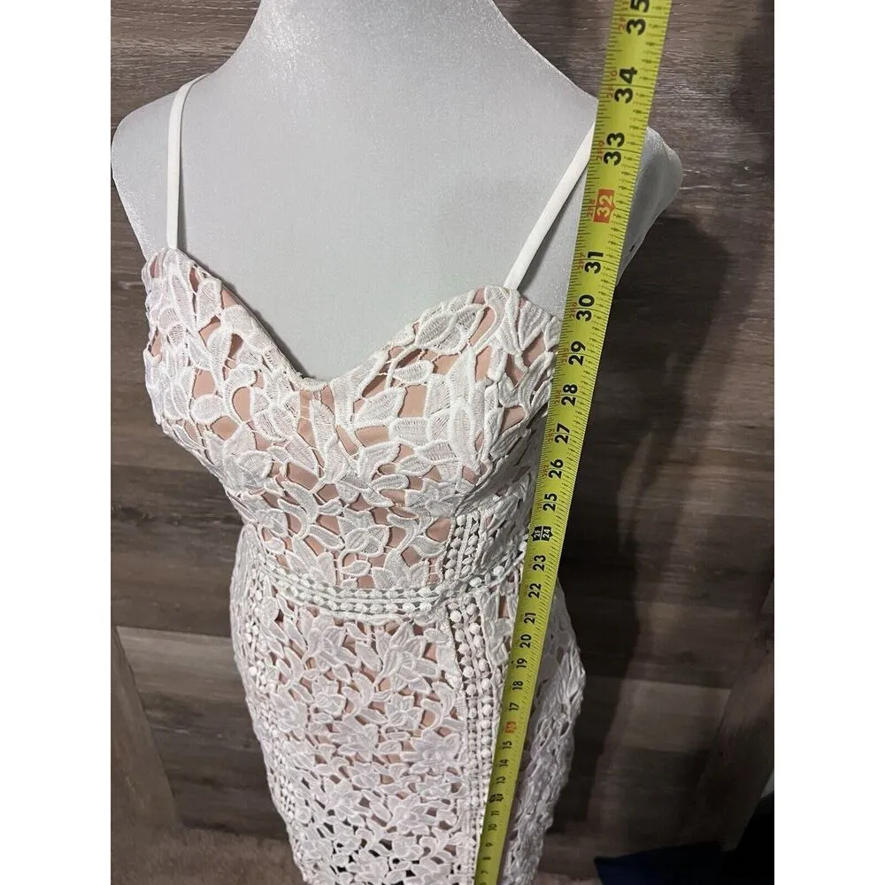 Lulu’s White Crochet Lace Dress Sz Small Hoco Prom Party Cocktail - Image 7