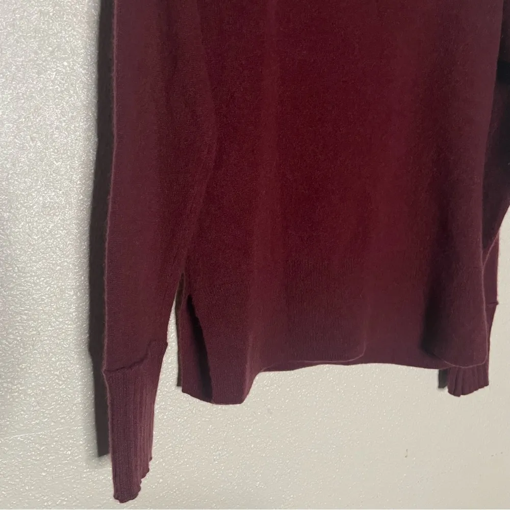 White + Warren Cashmere Rib Trim Stand neck Turtleneck Sweater Size Small A13 Red - Image 8