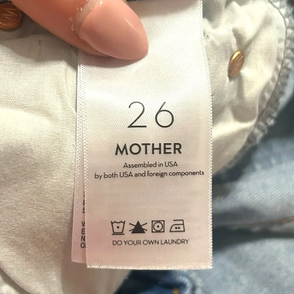 Mother The Stunner Zip Ankle Step Chew Jeans In Poisoned Petals Size 26 Blue - Image 15