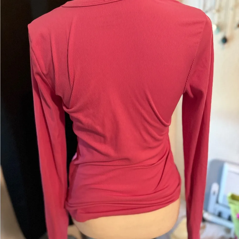 No Boundaries Pink Fitted Long Sleeve Blouse - Image 4