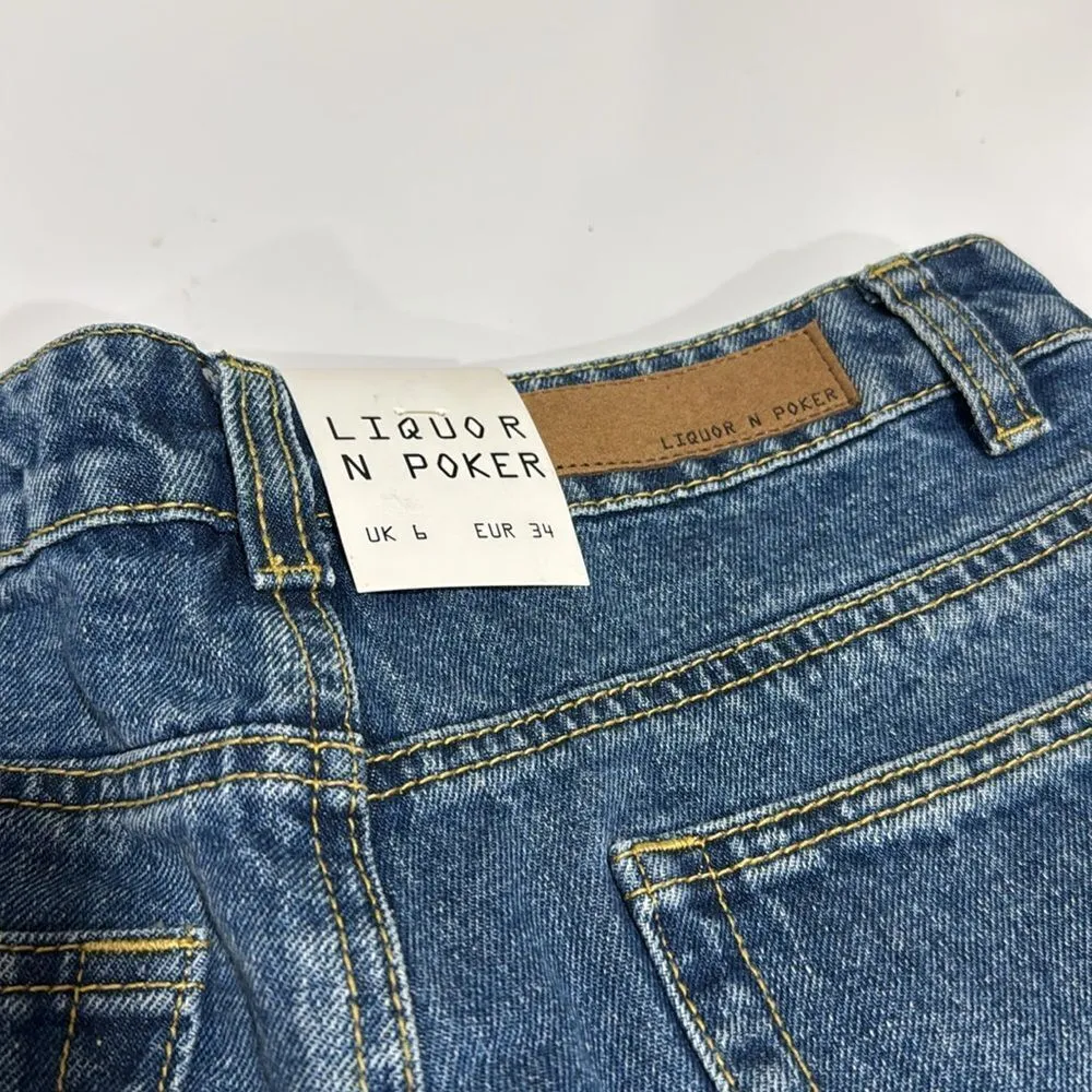 LIQUOR N POKER Denim short NWT Blue Size 6 - Image 3