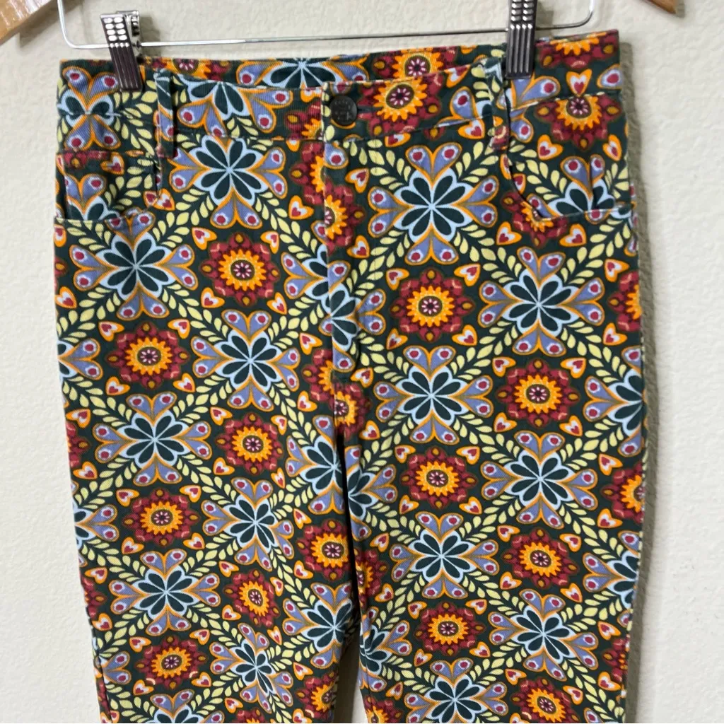 Lucy & Yak Dana Trousers Kaleidoscopic Floral Iris Print Retro Womens Size 28 - Image 4