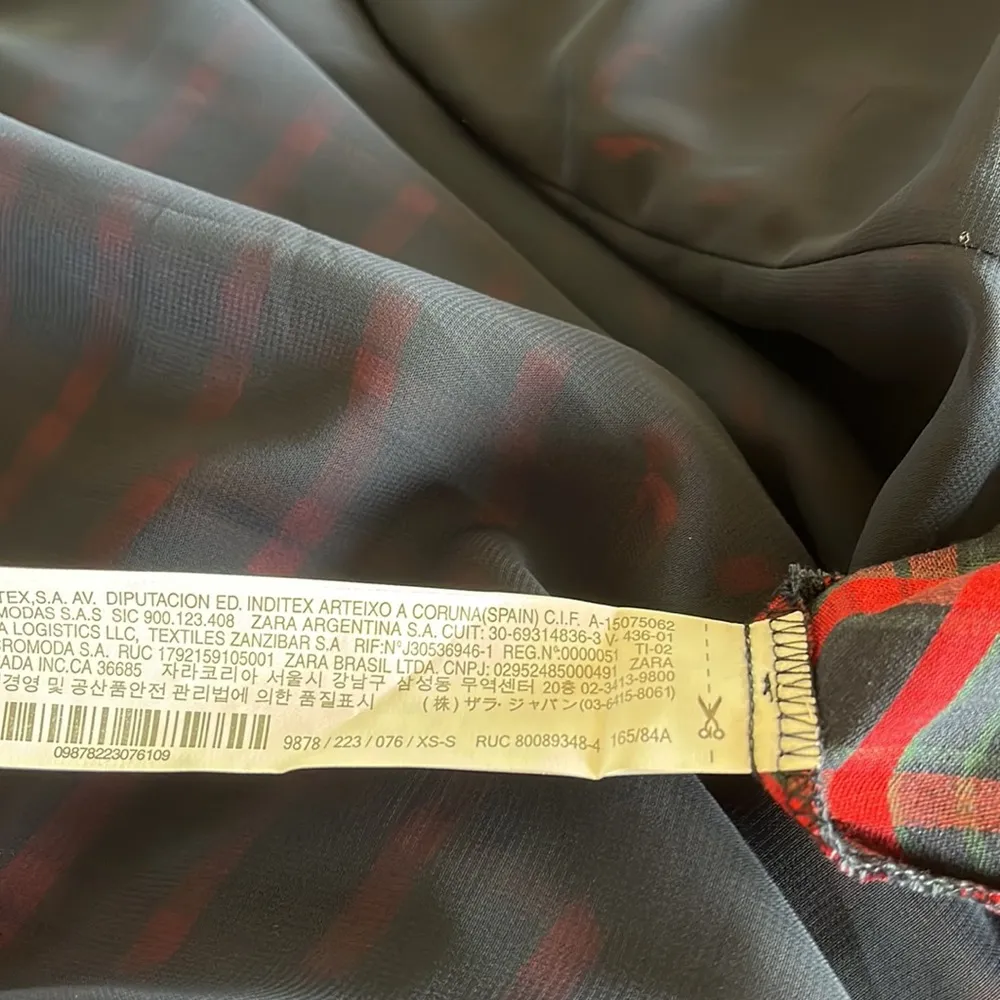 NWOT ZARA CHECKED LONG KIMONO WITH RUFFLES SLEEVES BLOGGERS FAV XS/S NO BELT - Image 9