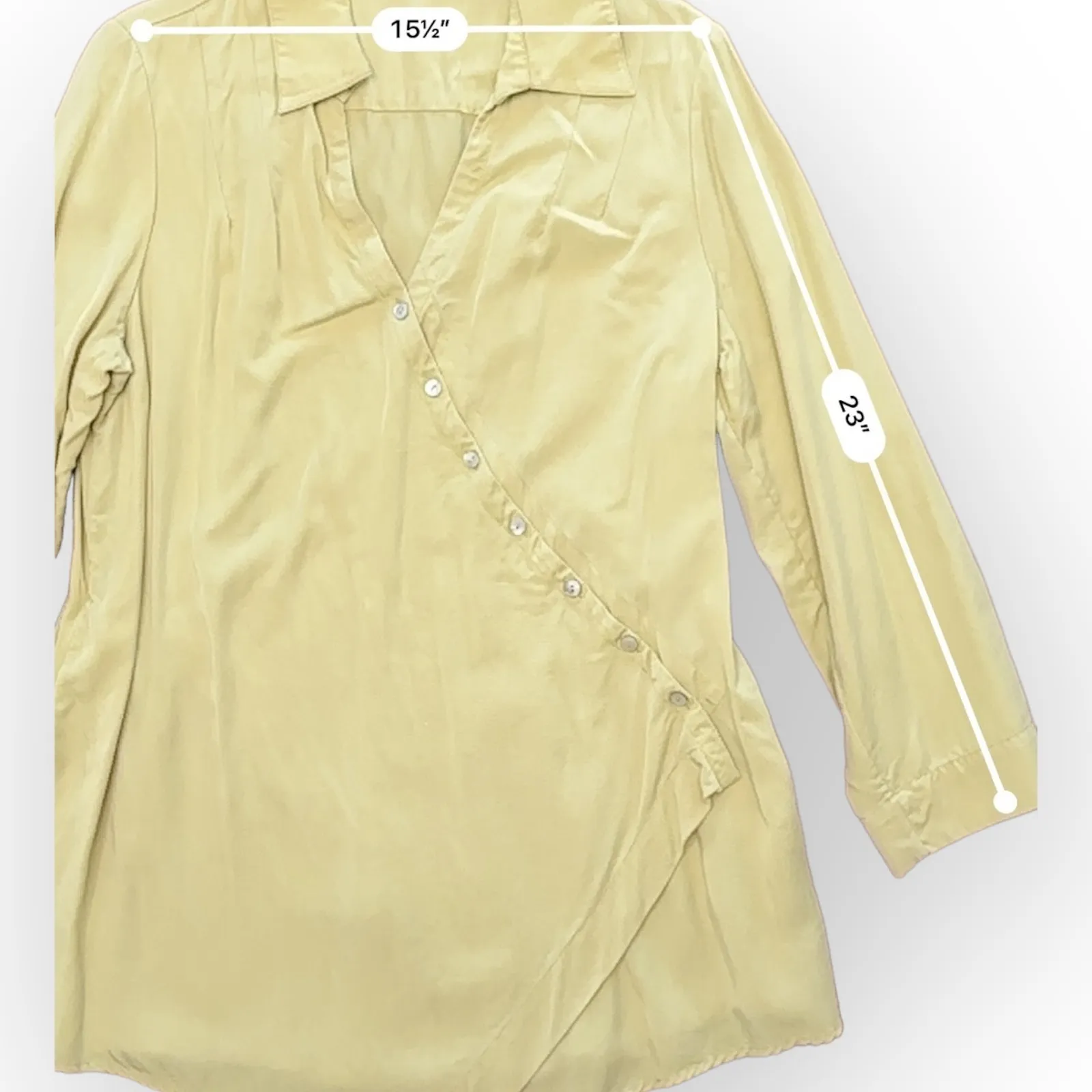 Soft Surroundings Citrine Lagenlook Wrap Boho Asymmetrical Top Size L - Image 7