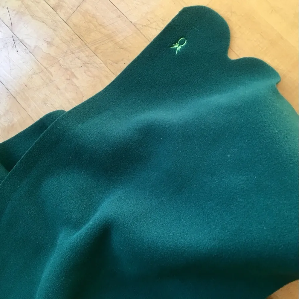 dudley stephens Fleece Scalloped Edge Scarf, Hunter Green - Image 7