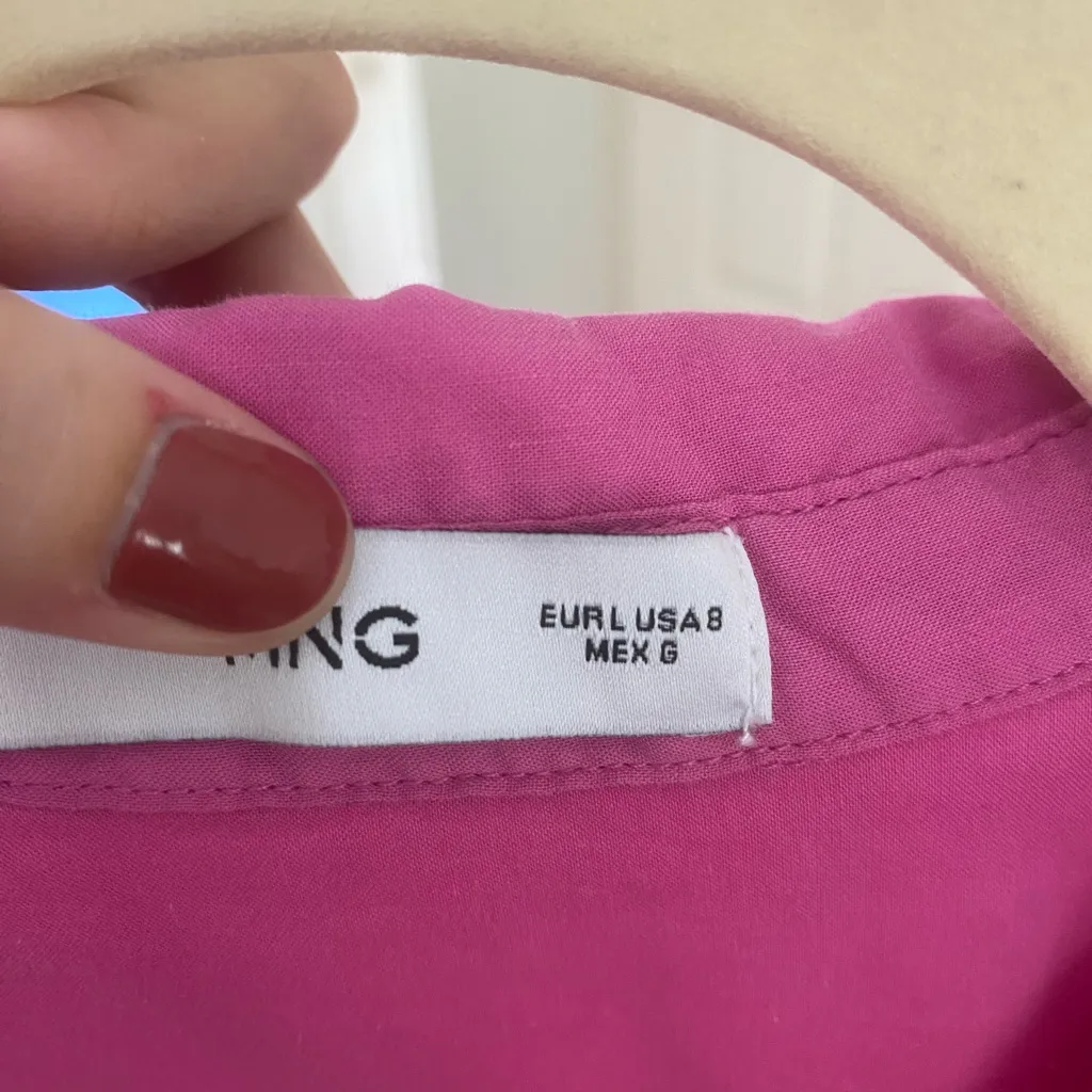 Mango Pink Sleeveless Button-Up Blouse - Image 5