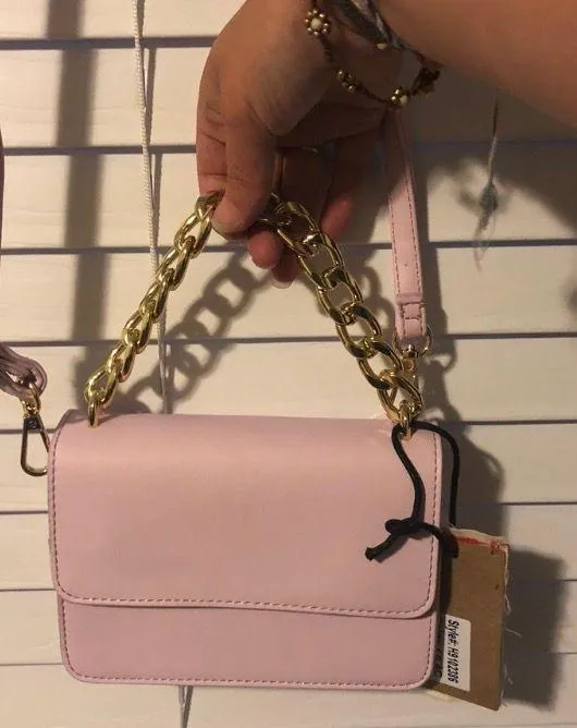 NEW Pink mini Crossbody Gold chain Purse Handbag - Image 4