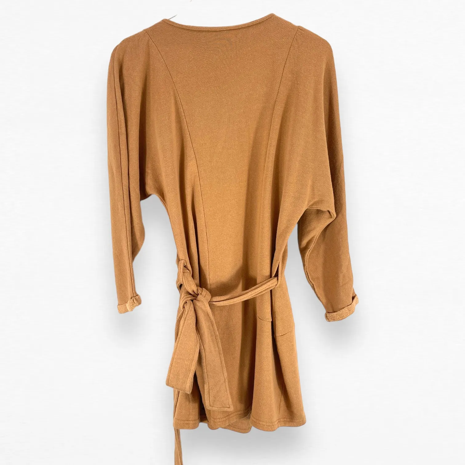 n:Philanthropy Mini Wrap Sweater Dress Camel 3/4 Sleeve Size XS New With Tags - Image 4