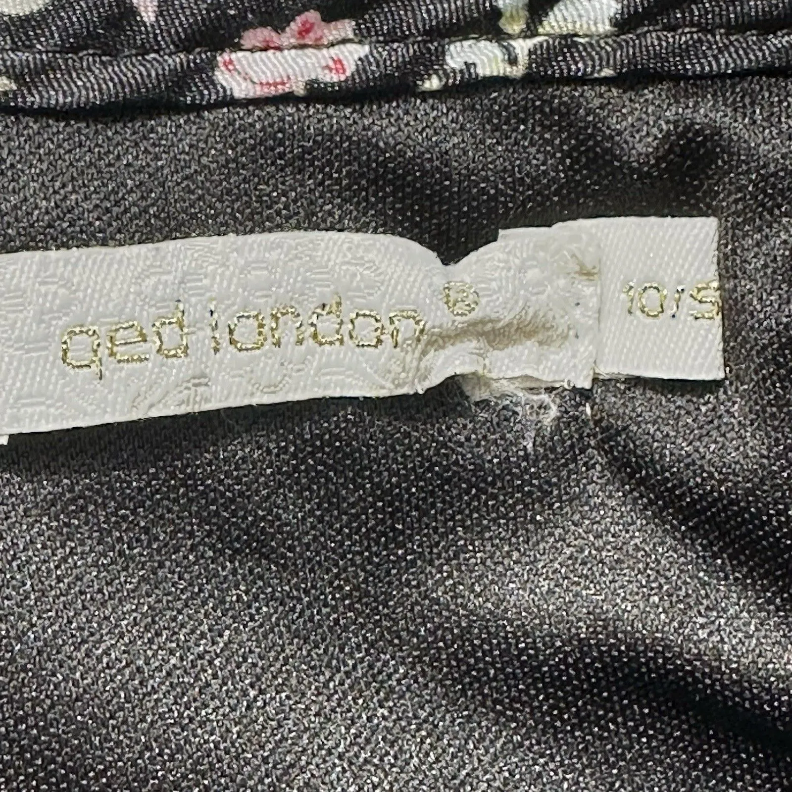 QED London Sleeveless Dress UK 10 EU 38 Black Floral Striped Mesh Overlay Style - Image 8