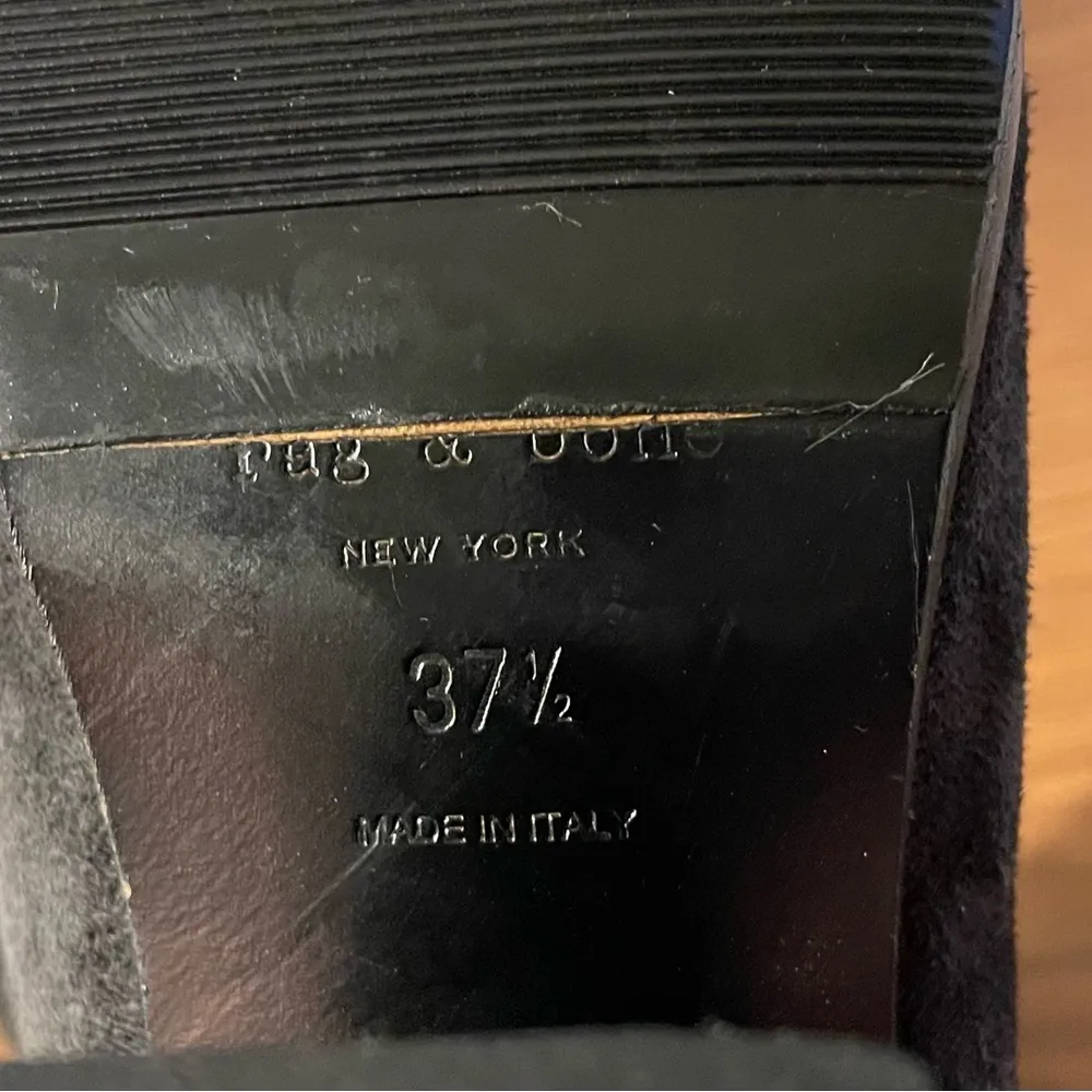 Rag & Bone Harrow Suede Belted Dark Grey/Black Ankle Boots Moto Biker US 37.5 - Image 9