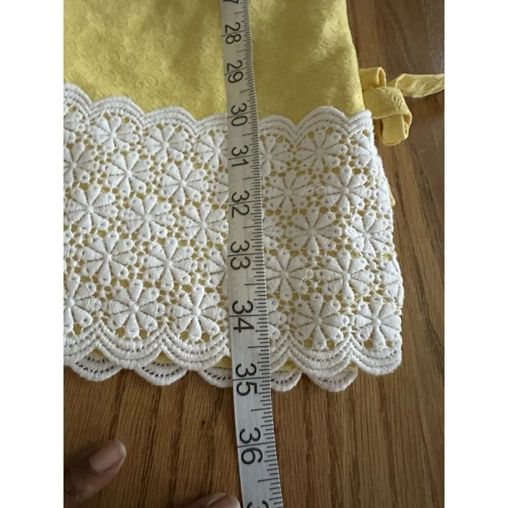 Lilly Pulitzer Fitch Shift Yellow Knee Length Sleeveless Dress Eyelet Textured 2 - Image 8