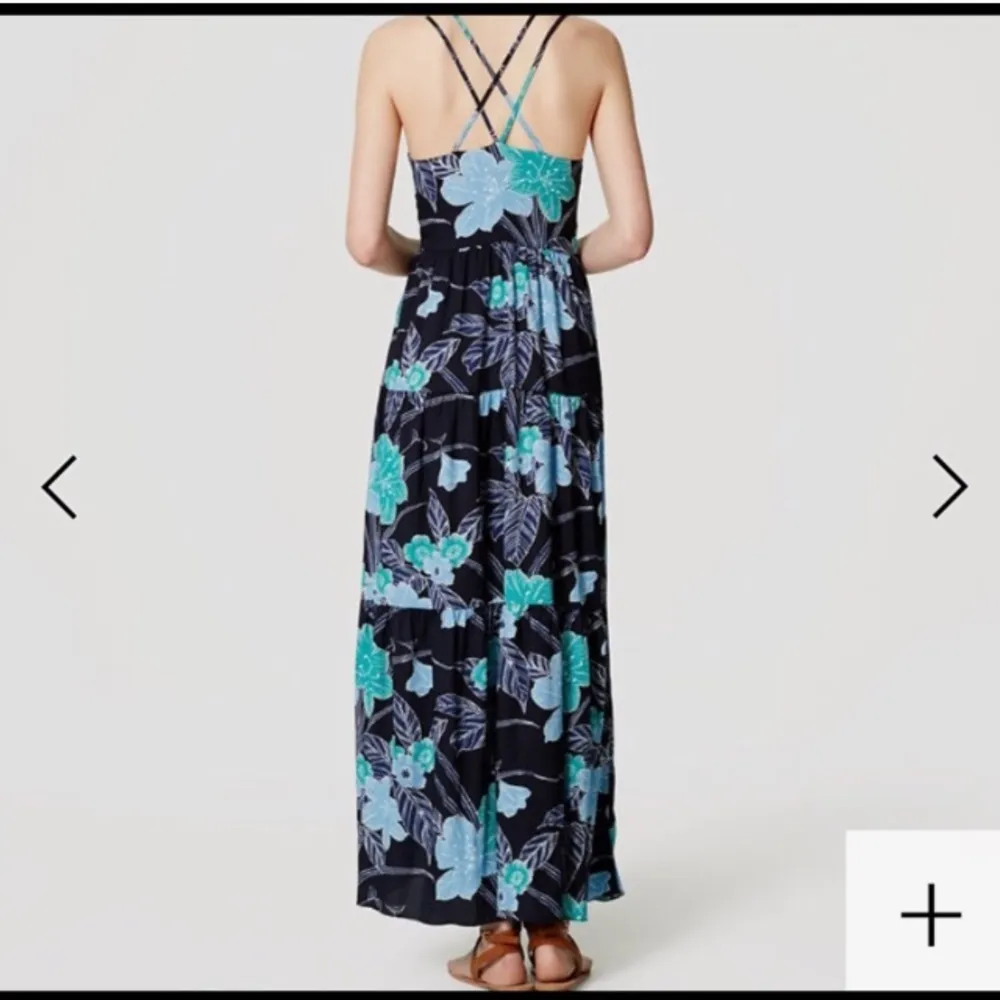 Floral Tiered Maxi Crisscross Straps Loft Dress - Image 2