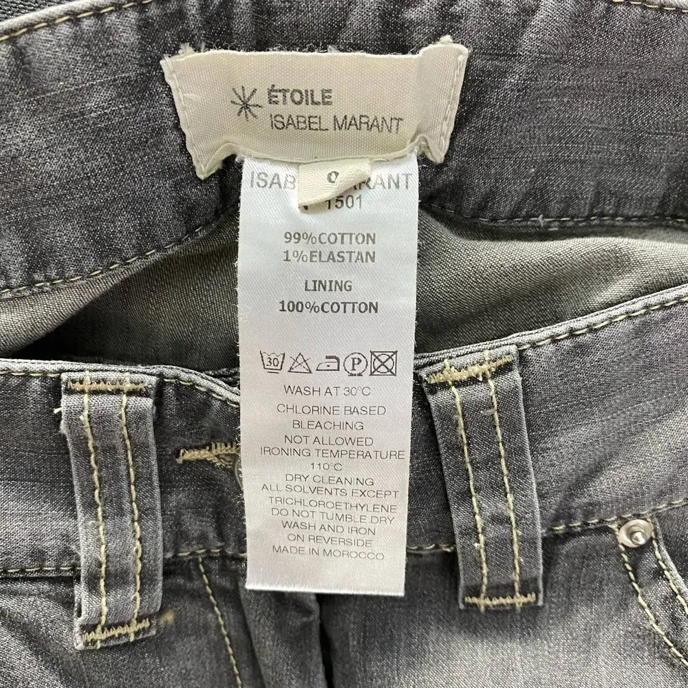 Isabel Marant Etoile Gray Denim Contrast Stitch Skinny Jeans Size 0 / US 2 - Image 10