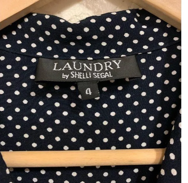 Laundry by Shelli Segal Vintage 90s Polka Dot Tie Knot Top Jumpsuit - Image 5