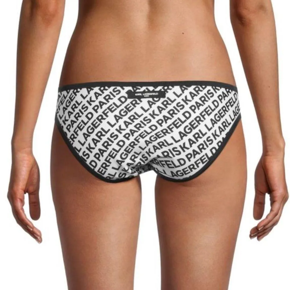 KARL LAGERFELD PARIS $78 Logo-Print Bikini Bottoms S - Image 3