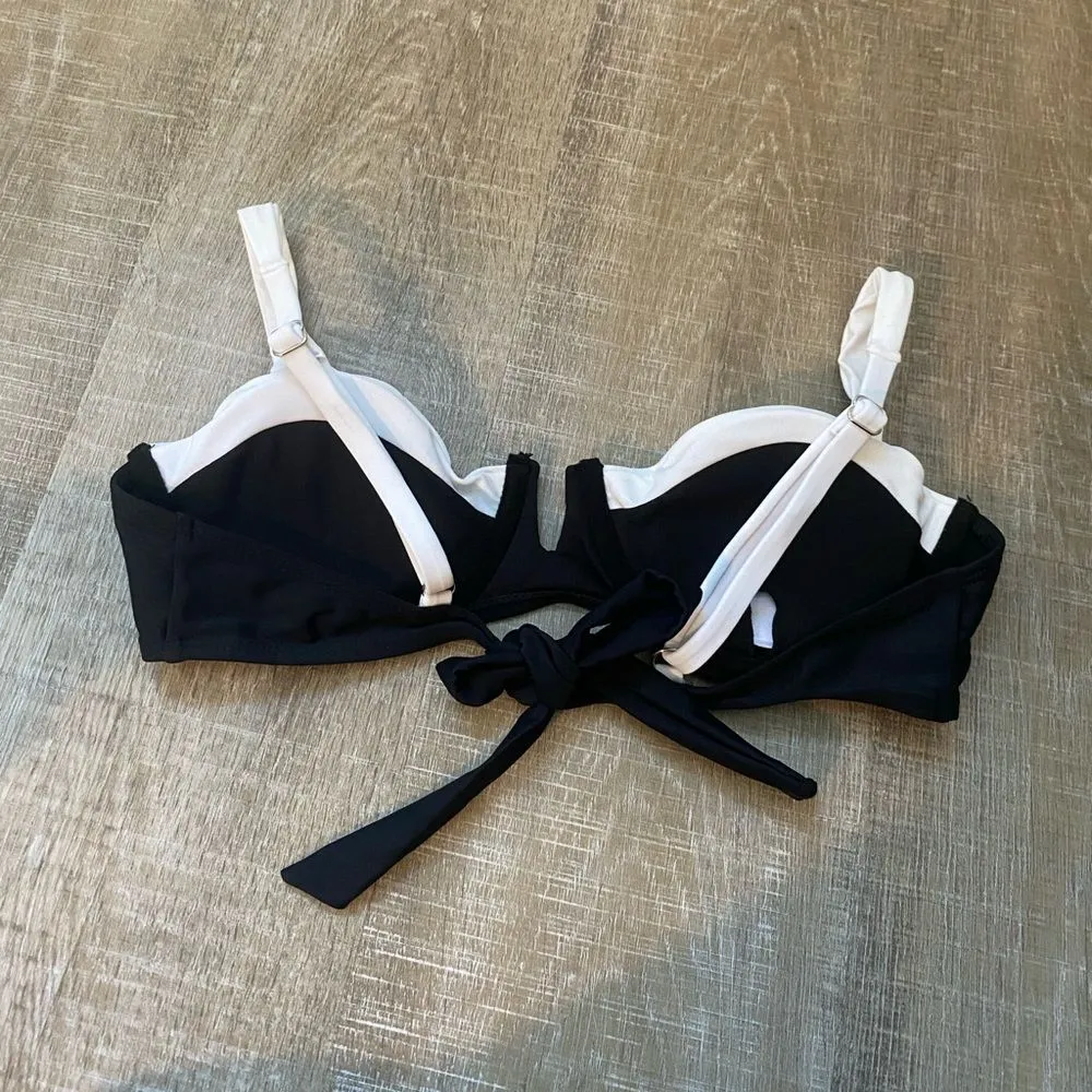 NWT Jimmi Swim Tuxedo Bikini Set Swim Suit Size L Black White Demi Padded Cheeky - Image 8