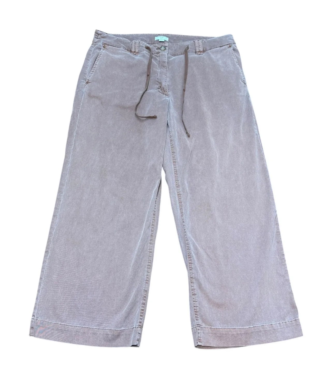 J. Jill Wide Leg Cropped Pants Womens Size 12 Regular Drawstring Casual Brown - Image 1