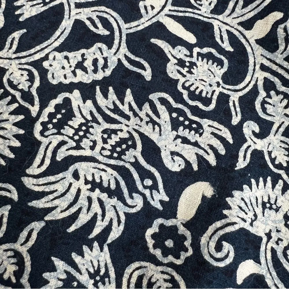 J. Peterman Company Batik Deep Teal Blue/Cream Kaftan Dress Blue Size M - Image 6