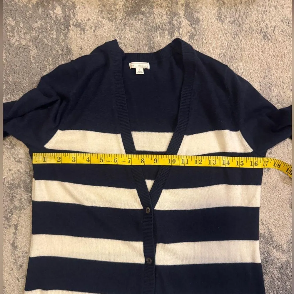 Gap Navy Blue  and White Striped Women's Sweater - Image 5
