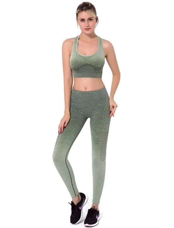 Large Ombré Leggings | Army Green - Image 2