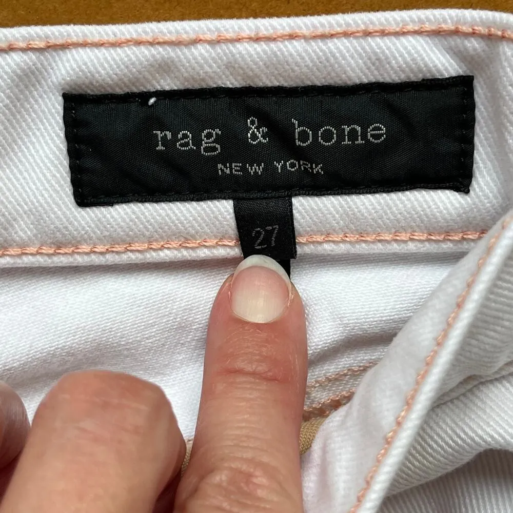 Rag & Bone Women's Ellie Floral High Rise Denim Shorts White Size 27 - Image 9