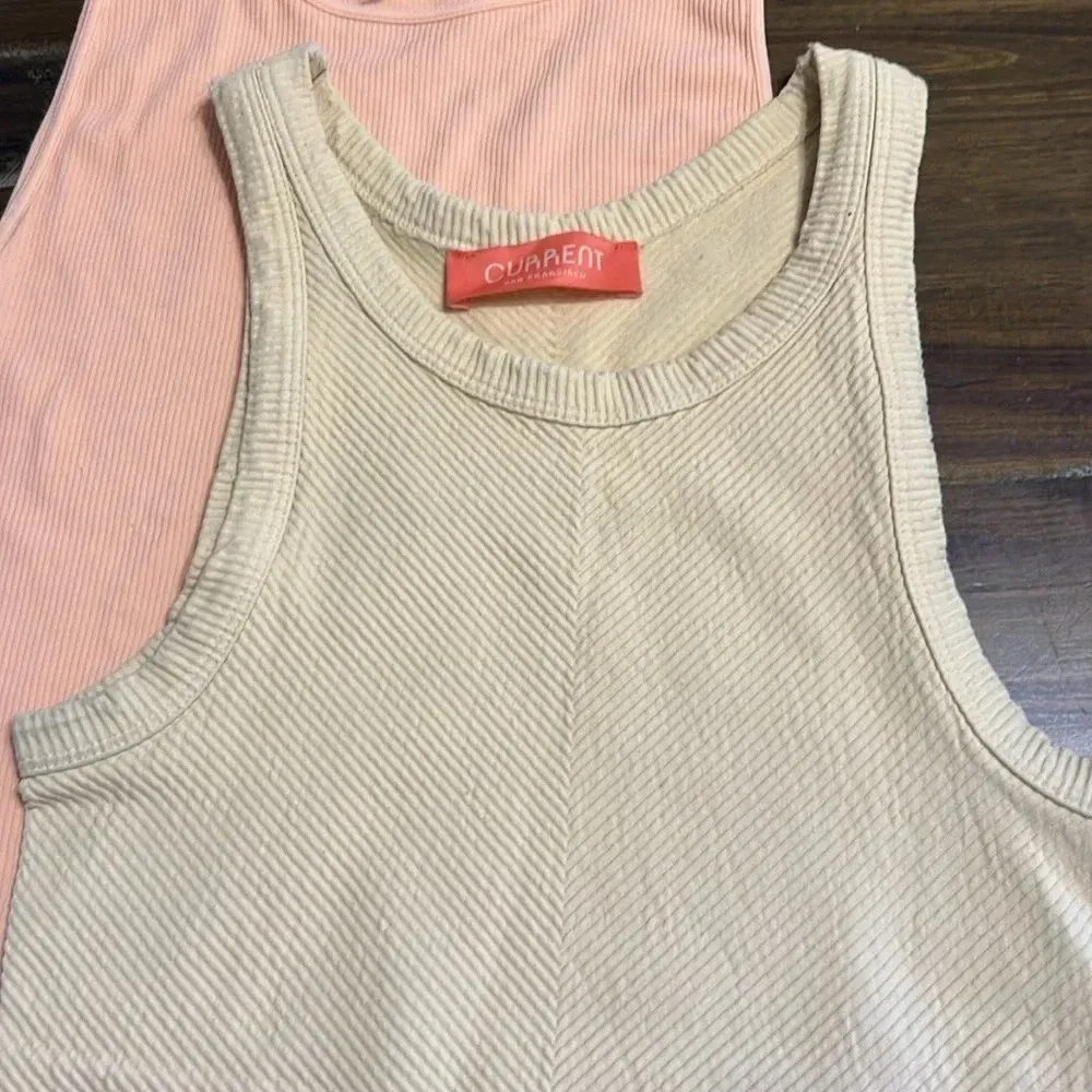 Current San Francisco Seamless Tanks Crop Cropped Bundle Ribbed Textured S/M Orange Size M - Image 2