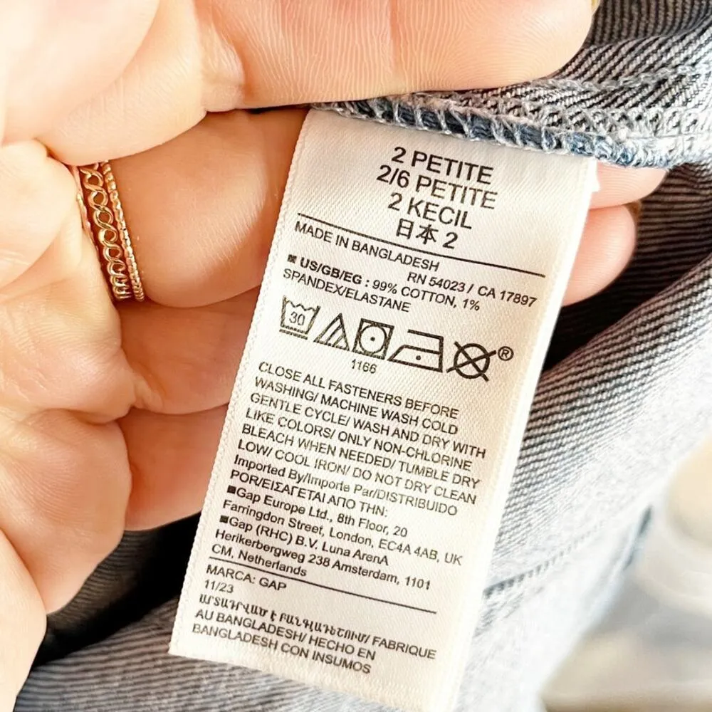 GAP Sleeveless Denim Button Up Midi Dress Jean Blue 2 Petite - Image 4