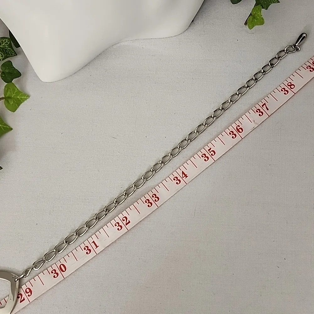 Vintage Silver Square Mod Chain Link Belt - Image 9
