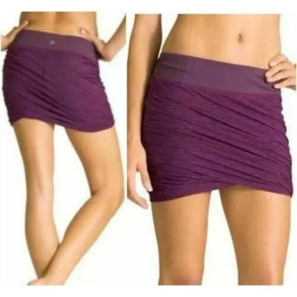 Athleta Twist It Bubble Purple Skirt Mini Stretchy Athleisure Wear Travel Large - Image 7
