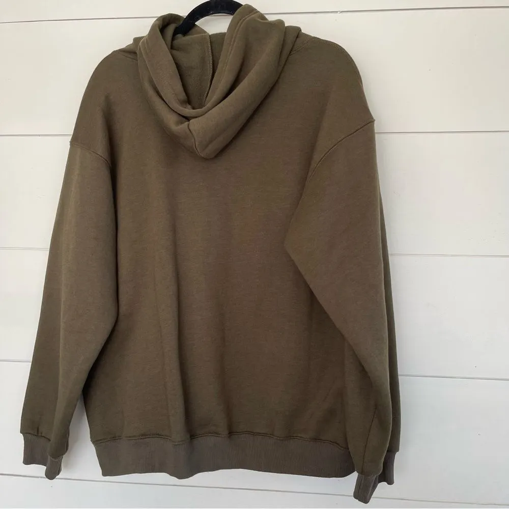 LF Emma & Sam Women’s Small Olive Green Cutout Sweatshirt Hoodie - Image 4