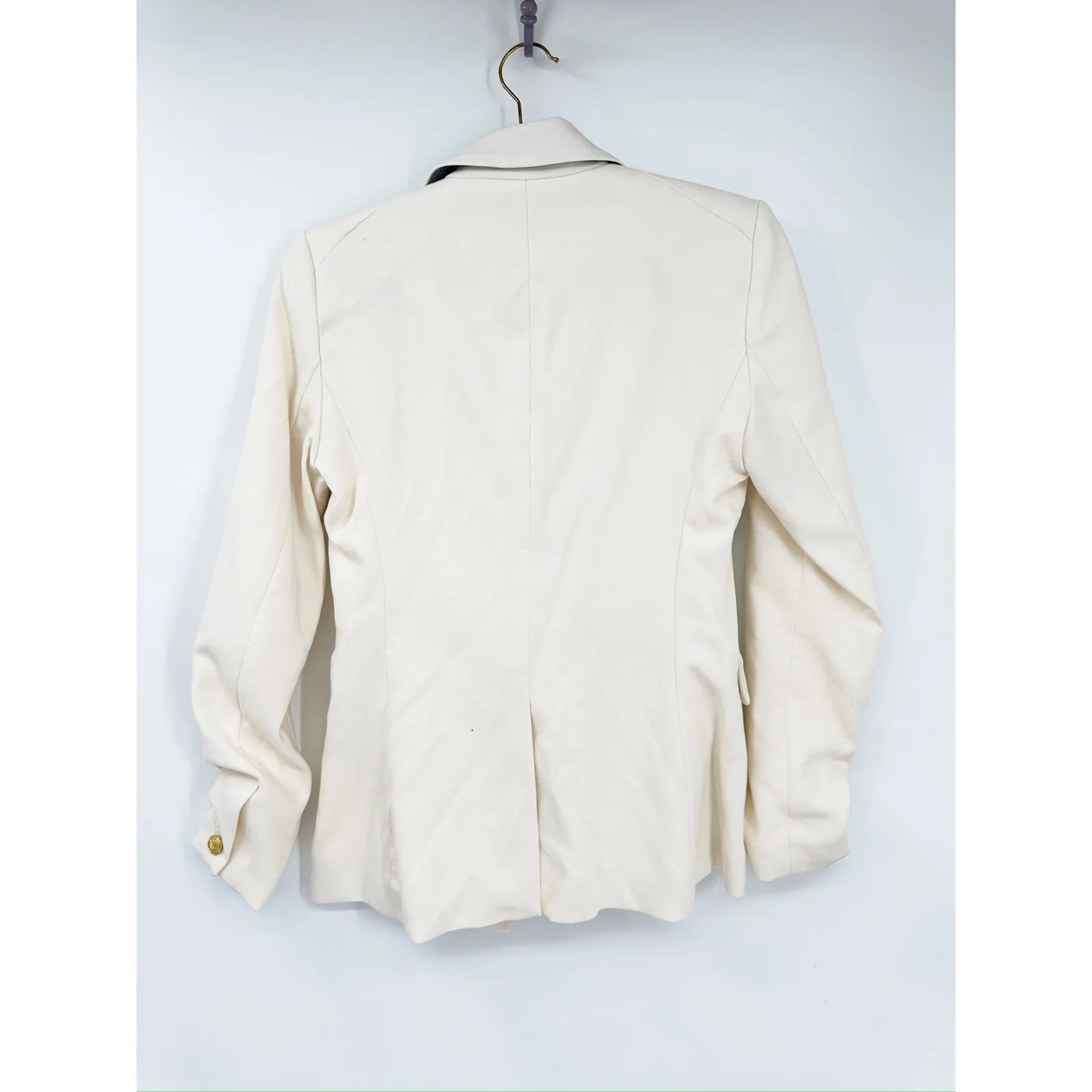 Rag & Bone Preston Ivory Gold Button Double Breasted Wool Blazer Jacket Size 2 - Image 4