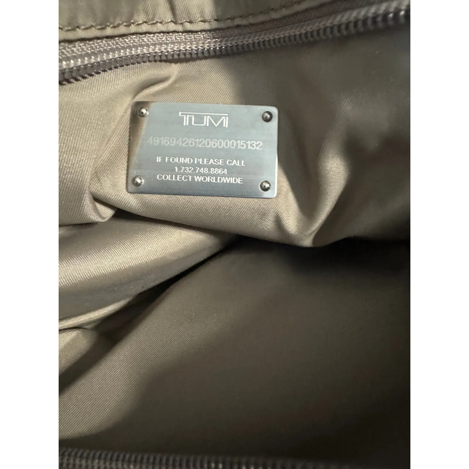 TUMI Abstract Print Tote Bag | Nylon & Leather Handles - Image 7