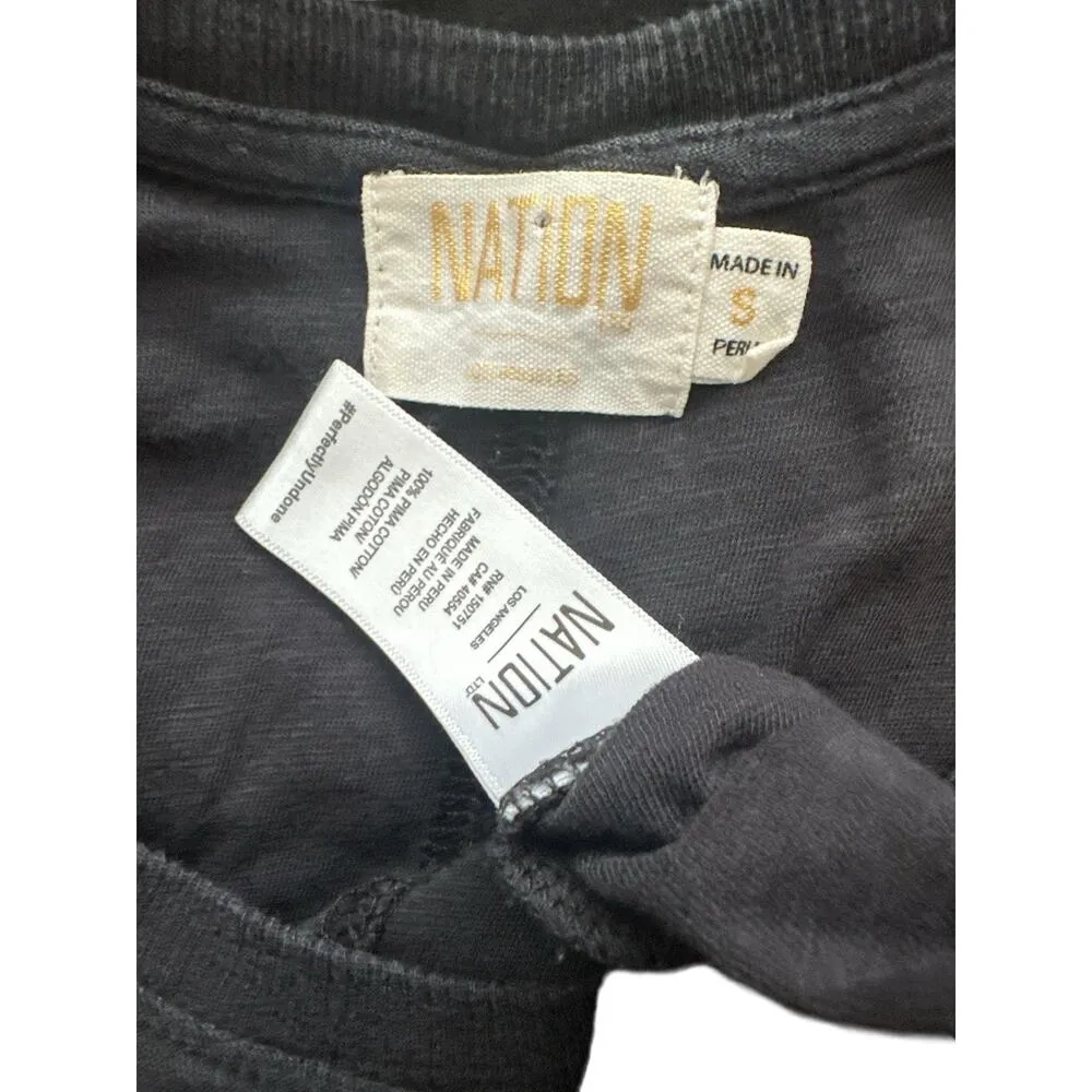 Nation LTD Melissa Dress Size S Neutral Pima Cotton Tiered Midi Lightweight - Image 4