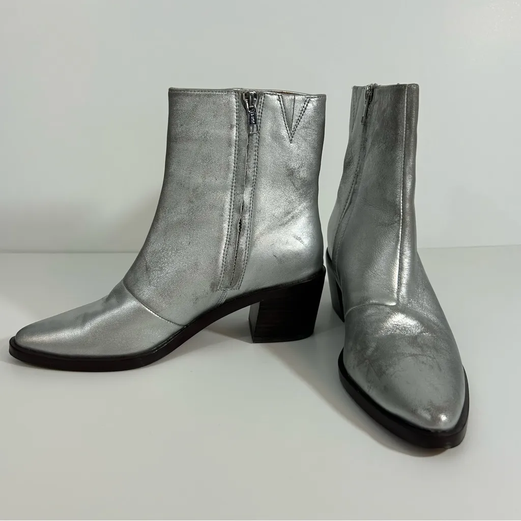 Madewell The Darcy Ankle Boots Silver Size 7 - Image 2