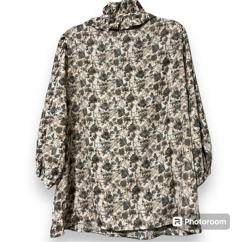 First Love sz womens 1X Feeling Thankful Top pullover 3/4 sleeve ruffle v-neck - Image 3