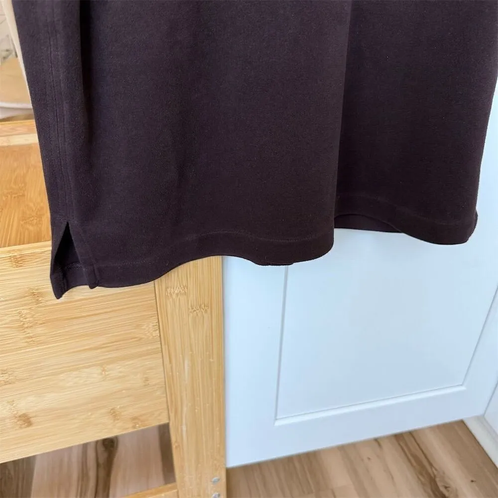 Banana Republic Chocolate Brown Faux Suede T-Shirt Size M Short Sleeve - Image 3